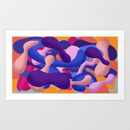 Whimsical Colorful Purple & Pink Pattern Art Print
