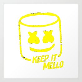 Marshmello Art Prints Society6 | Rob!   lox id keep it mello Marshmello Art Prints Society6 - marshmello keep it mello yellow art print