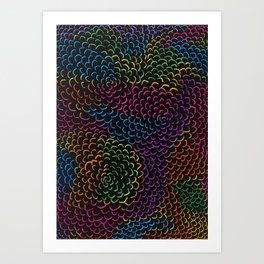 Psychedelic rainbow flowers Art Print