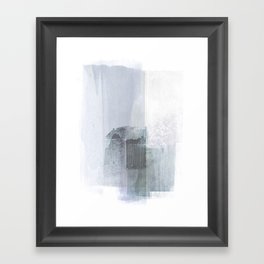 Blue Grey Minimalist Abstract Painting Framed Art Print