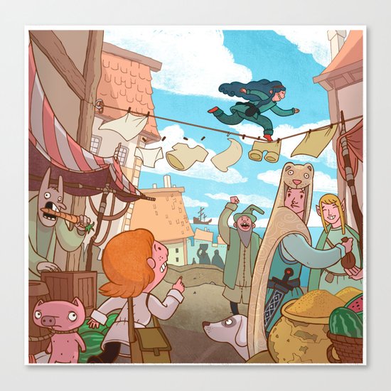 The Little Scribe: Thief! Canvas Print