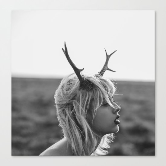 Girl with horns Canvas Print