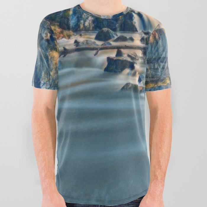 Waterfall River 4 All Over Graphic Tee