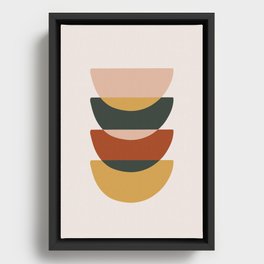 Modern Contemporary Shape Design - Warm Neutral Shades Of Nature Pink Tan Off White Terracotta Gray Framed Canvas