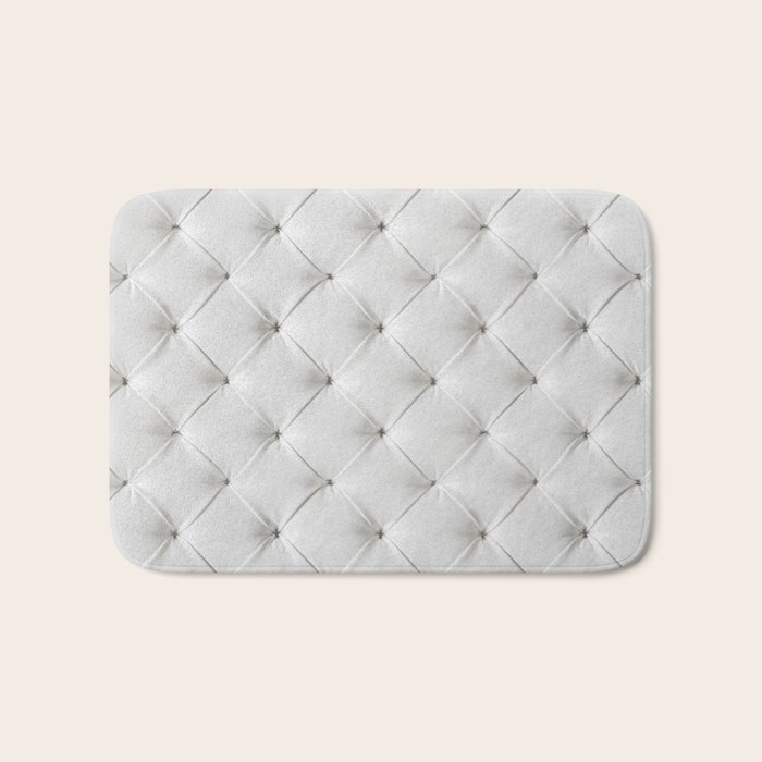 White Tufted Pattern Bath Mat by NewburyBoutique Society6