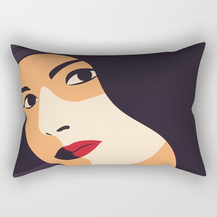 Purple woman art Rectangular Pillow