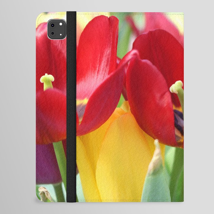red and yellow tulips iPad Folio Case