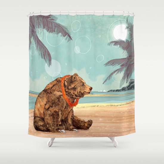 Beach Bear Shower Curtain