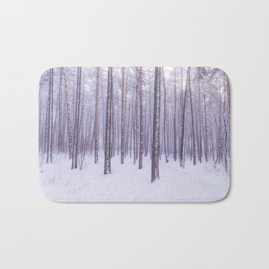 Snow in Trees Bath Mat