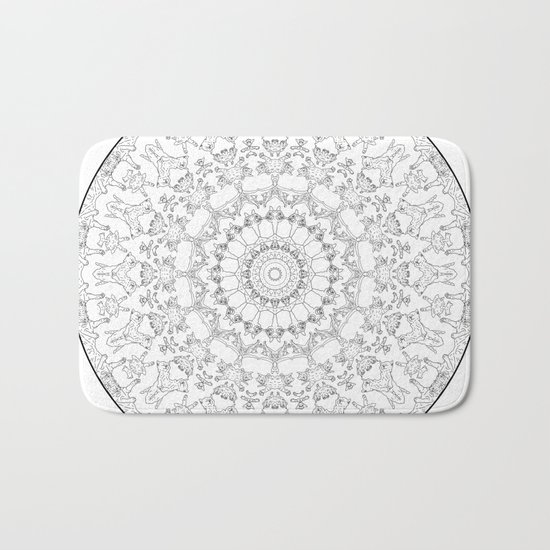 Cat Mandala Doodle Bath Mat