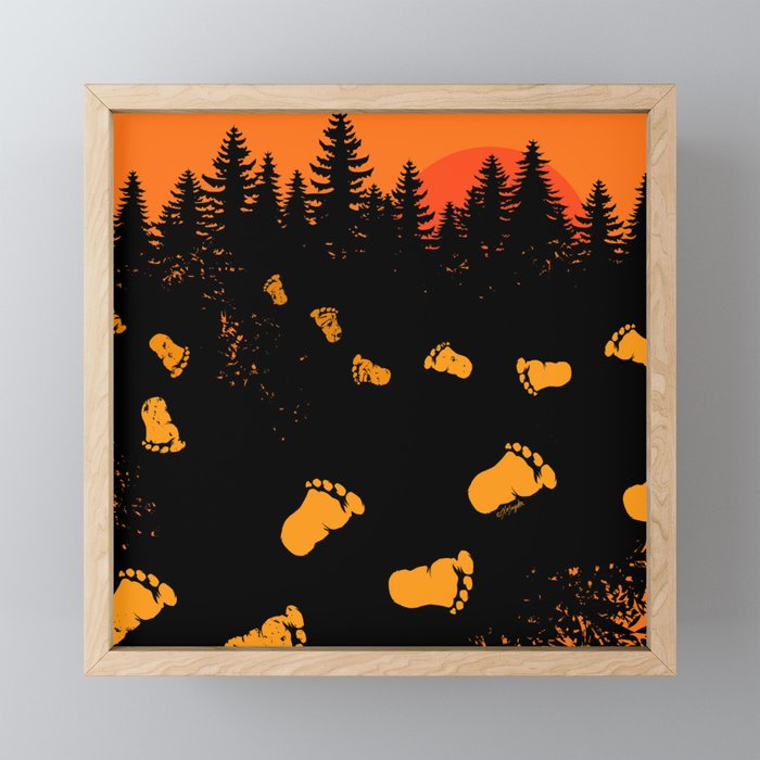 Bigfoot Tracks At Sunset Framed Mini Art Print