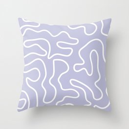 Squiggle Maze Minimalist Abstract Pattern in Light Pastel Periwinkle Purple Throw Pillow