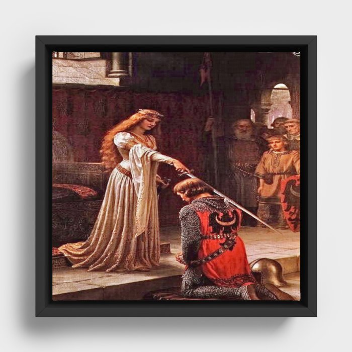 “The Accolade” by Edmund Leighton (1901) Framed Canvas