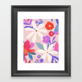 Pink Florals Framed Art Print