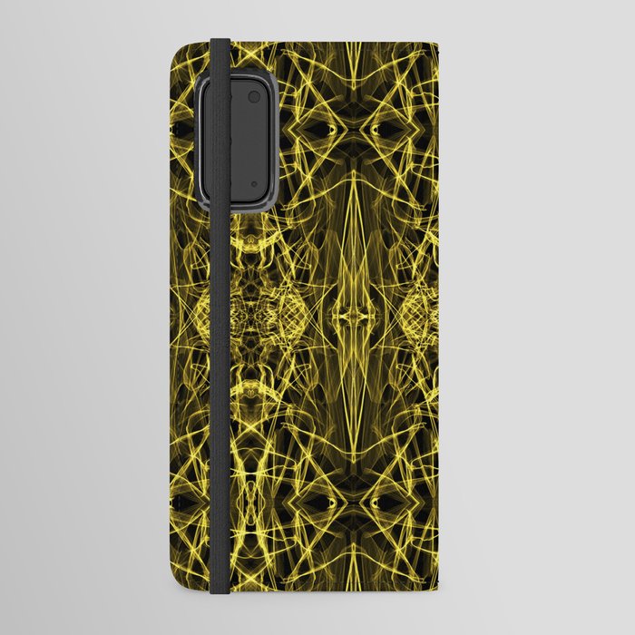 Liquid Light Series 43 ~ Yellow Abstract Fractal Pattern Android Wallet Case