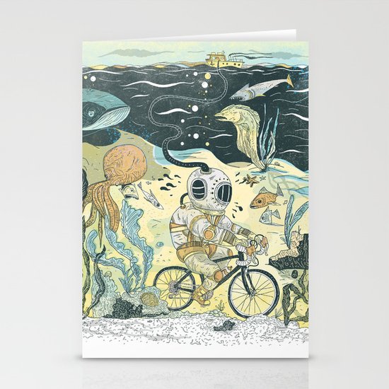 Cycling in the Deep Stationery Cards