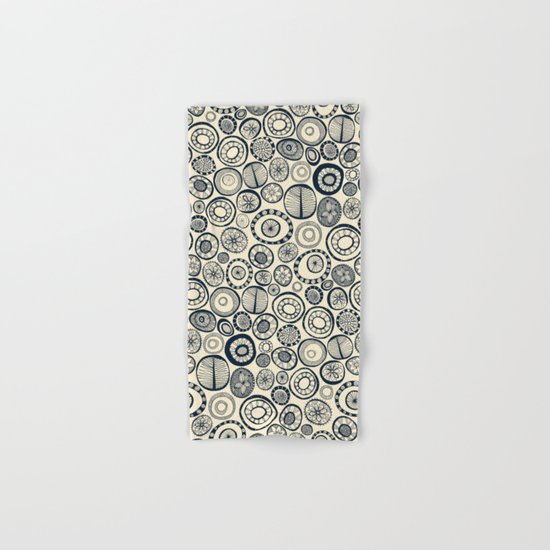 Honolulu hoops indigo cream Hand & Bath Towel