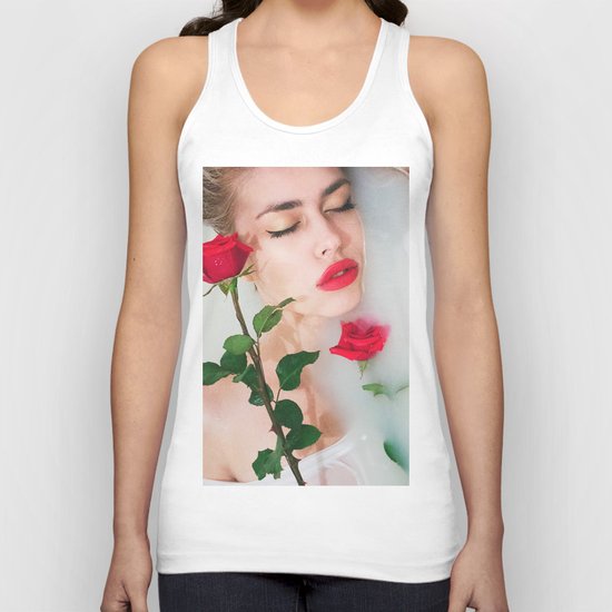 Red lips Unisex Tank Top
