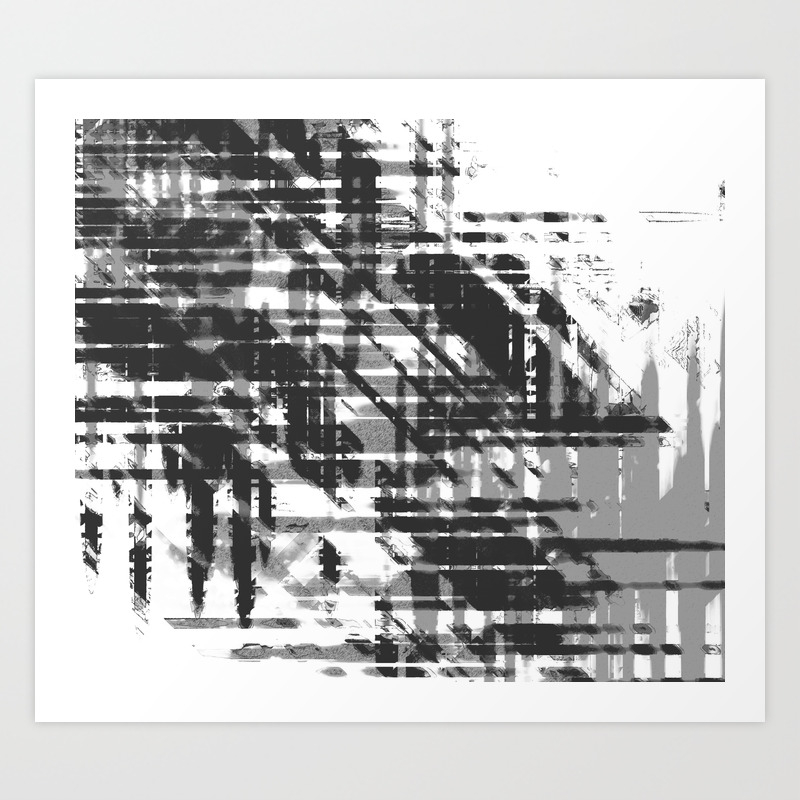 Aesthetic Urban Abstract Visual Art Black And White Art Print By