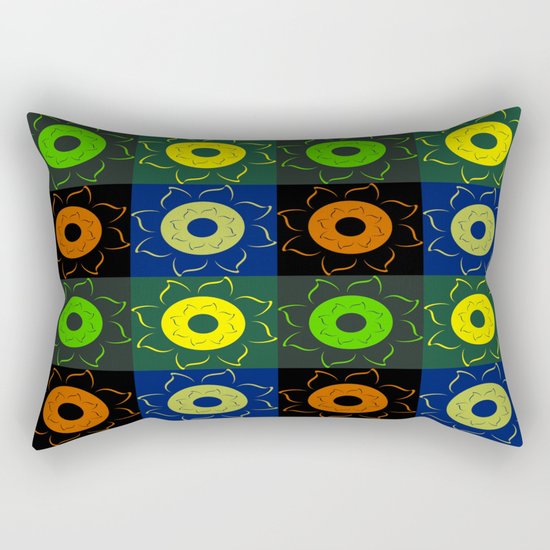 Floral squares Rectangular Pillow