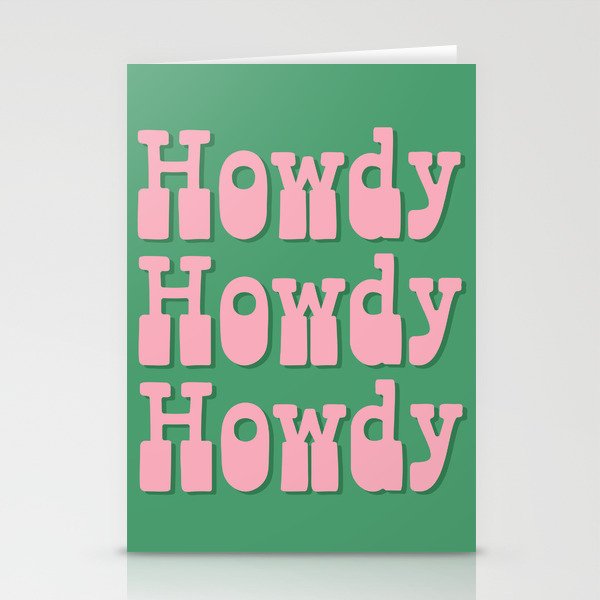 Howdy Howdy Howdy! Pink and Green Stationery Cards