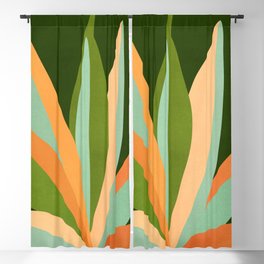 Colorful Agave Painted Cactus Illustration Blackout Curtain