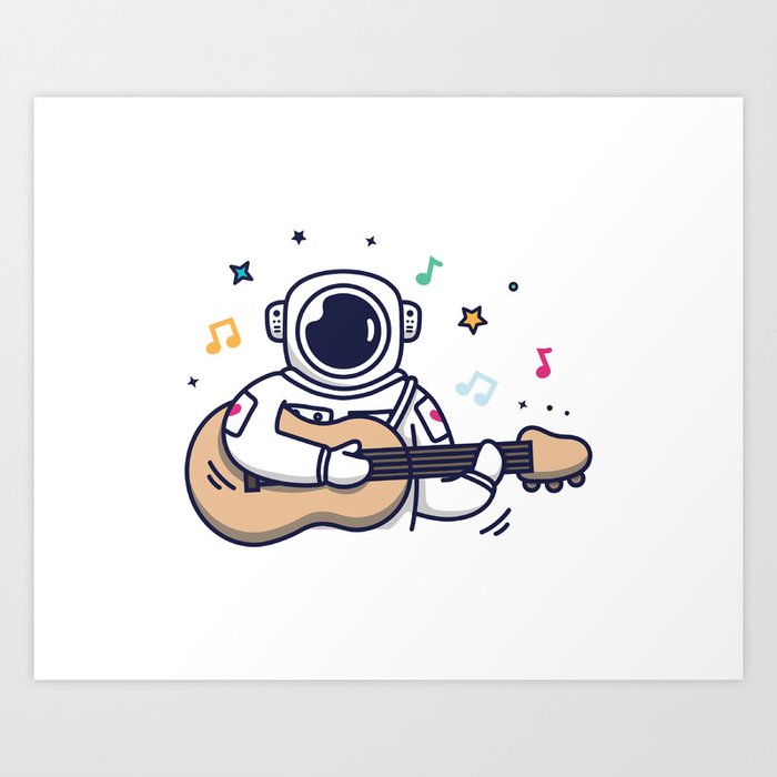 Musical Astronaut Art Print