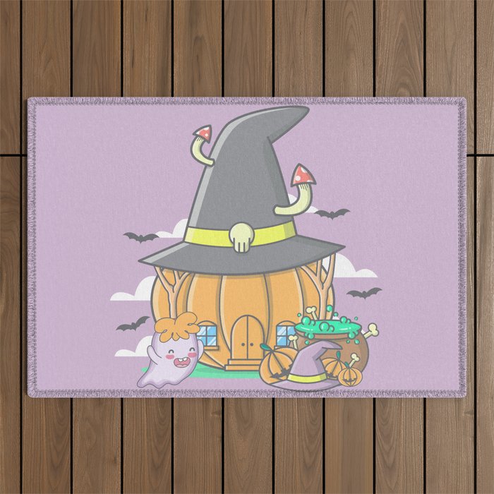 Pumpkin House Scene Halloween | Funny & Great Gift Outdoor Rug