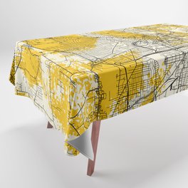 Akron USA - Yellow City Map Tablecloth