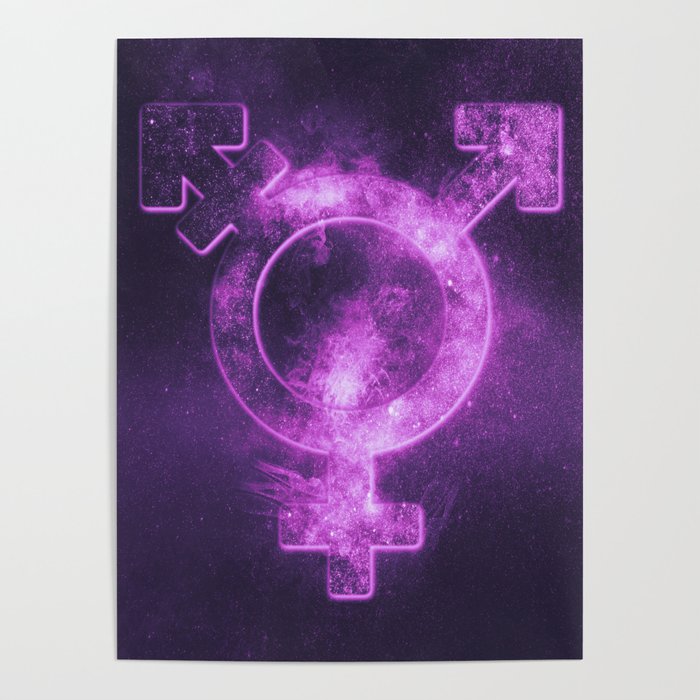Transgender Symbol Trans Gender Sign Abstract Night Sky Background Poster By Allexxandarx Society6