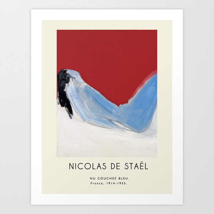 Poster-Nicolas de Staël-Nu couché bleu. Art Print