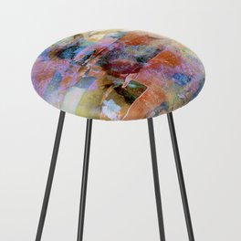 African Dye - Colorful Ink Paint Abstract Ethnic Tribal Art Pastel Counter Stool