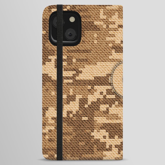 Personalized  C Letter on Brown Military Camouflage Army Commando Design, Veterans Day Gift / Valentine Gift / Military Anniversary Gift / Army Commando Birthday Gift  iPhone Wallet Case