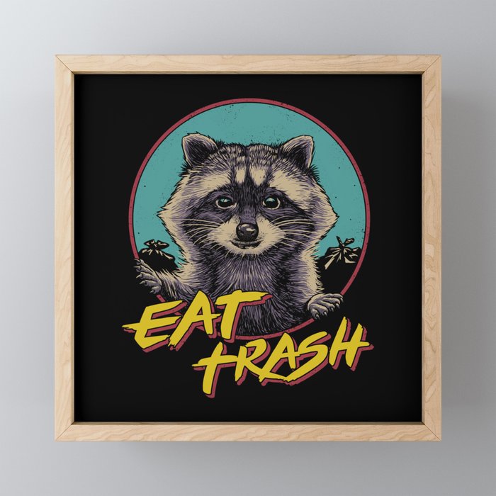 Eat Trash Framed Mini Art Print