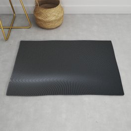 Black Abstract Pixel Wave Area & Throw Rug