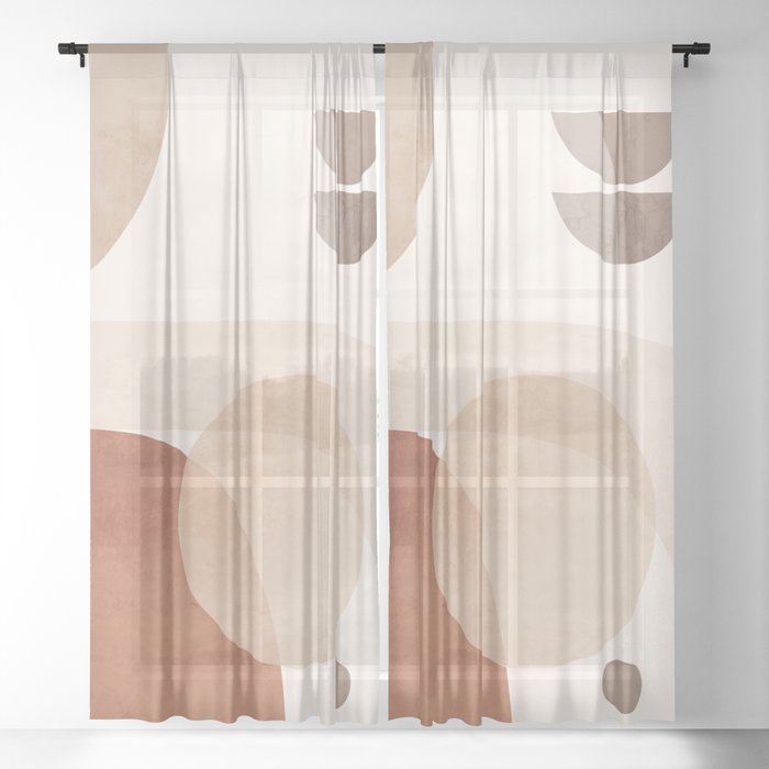 Abstract Minimal Shapes 16 Sheer Curtain