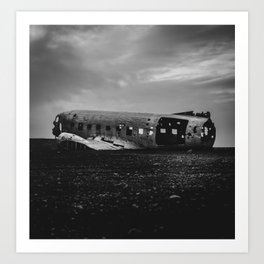 The ghost - plane wreck in Iceland Art Print