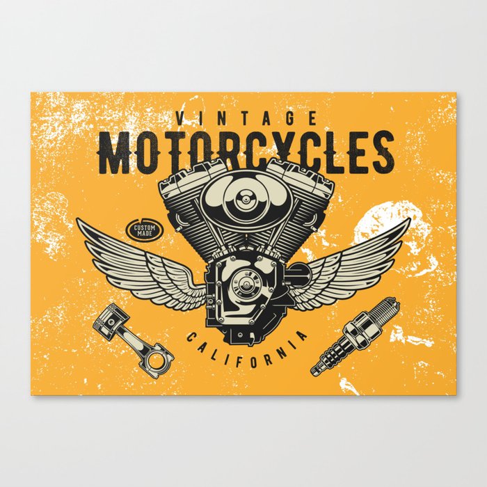 VINTAGE MOTORCYCLE Canvas Print
