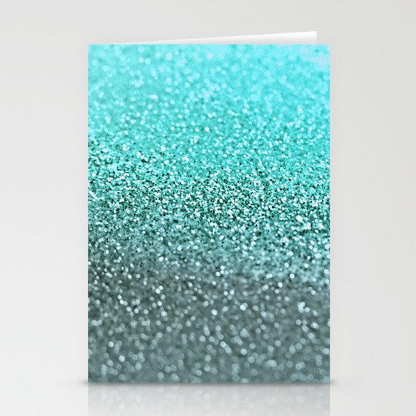 TEAL GLITTER Stationery Cards