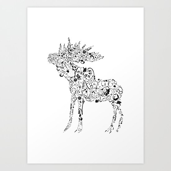 Many shapes of the Moose Art Print