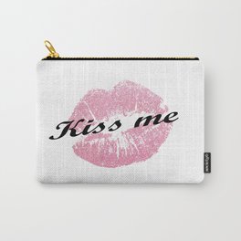 Valentine kissing pink lips Carry-All Pouch