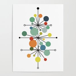 Atomic Age Nuclear Abstract Motif — Mid Century Modern Pattern Poster