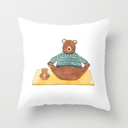 Yoga Bears Throw Pillow
