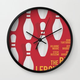 The Big Lebowski, alternative movie poster, Coen brothers film, Jeff Bridges is the dude Wall Clock
