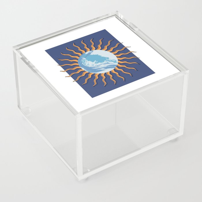 BLUE Earth Sun Acrylic Box