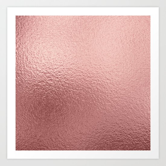 Rose quartz- pink metal foil backround Art Print