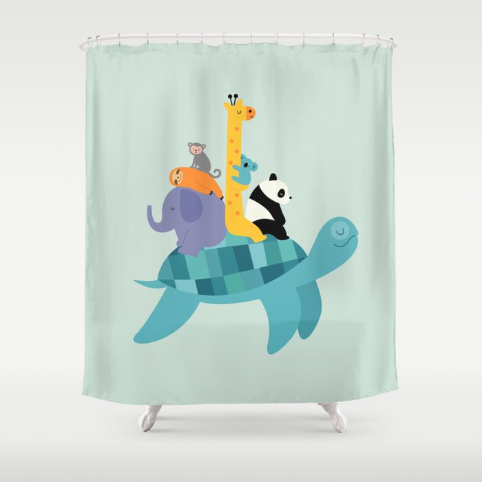 Travel Together Shower Curtain By Andy, Travel Shower Curtain