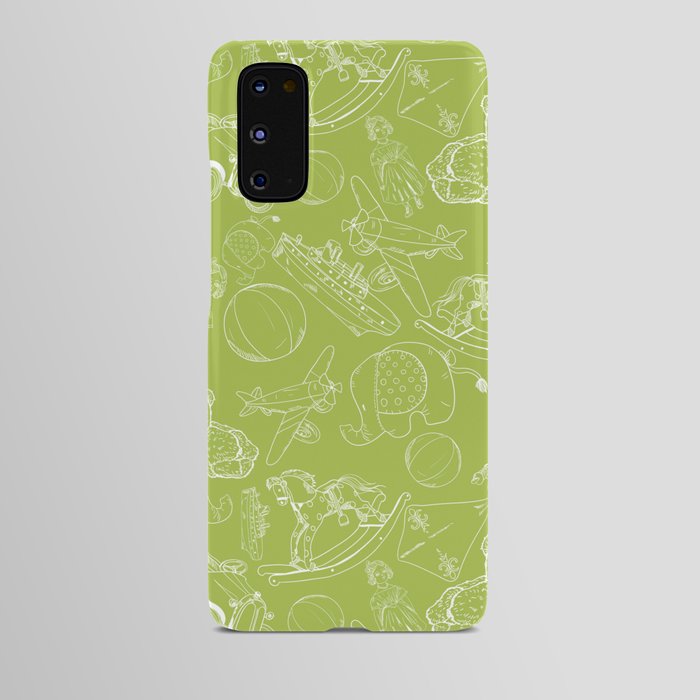 Light Green and White Toys Outline Pattern Android Case