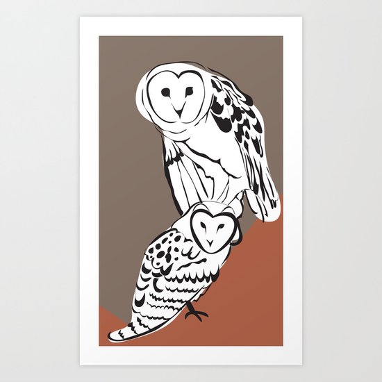 Owls Art Print