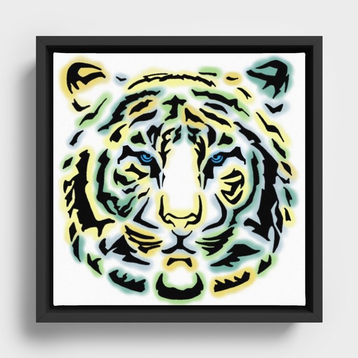Tribal Tiger Framed Canvas